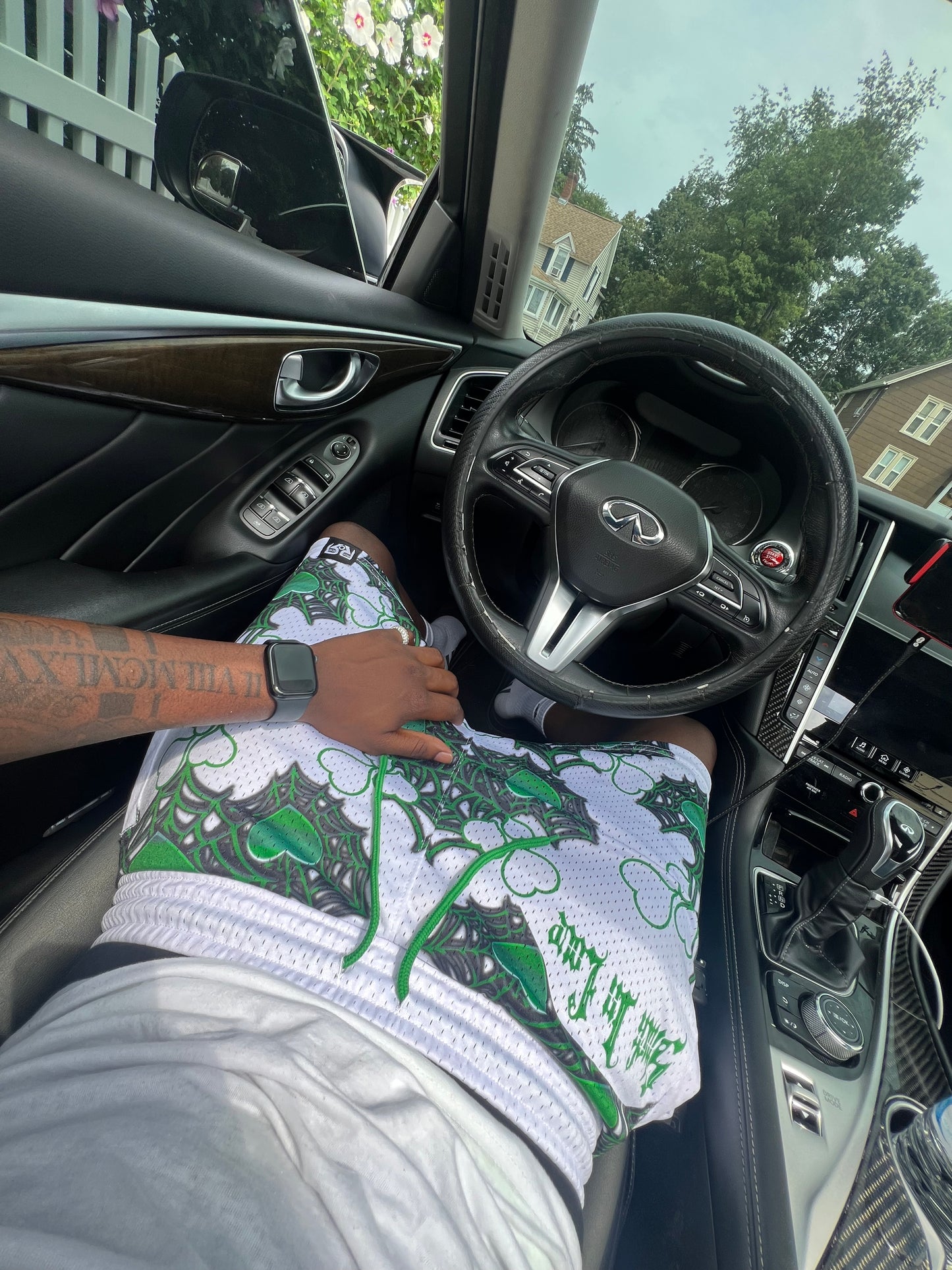 Stuck In Love Green Unisex Mesh Shorts