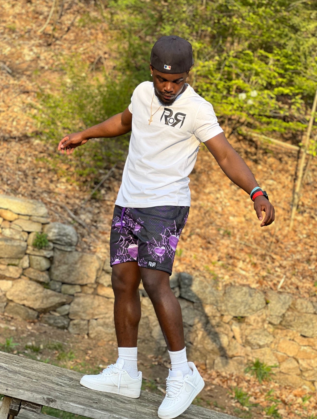 Stuck In Love Purple Unisex Mesh Shorts