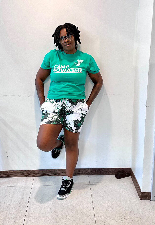 Stuck In Love Green Unisex Mesh Shorts
