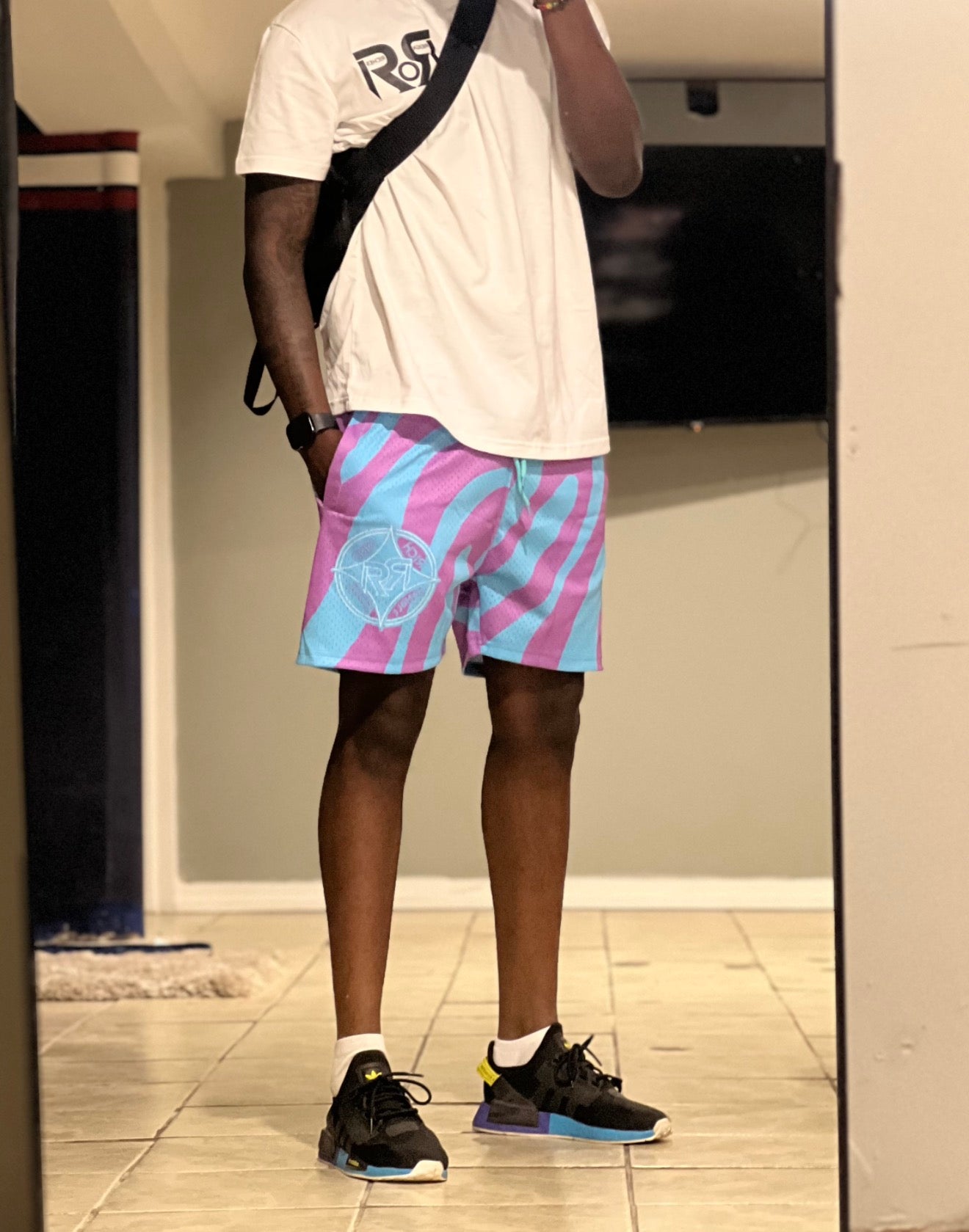 ROR Light Blue and Purple Unisex Signature Shorts