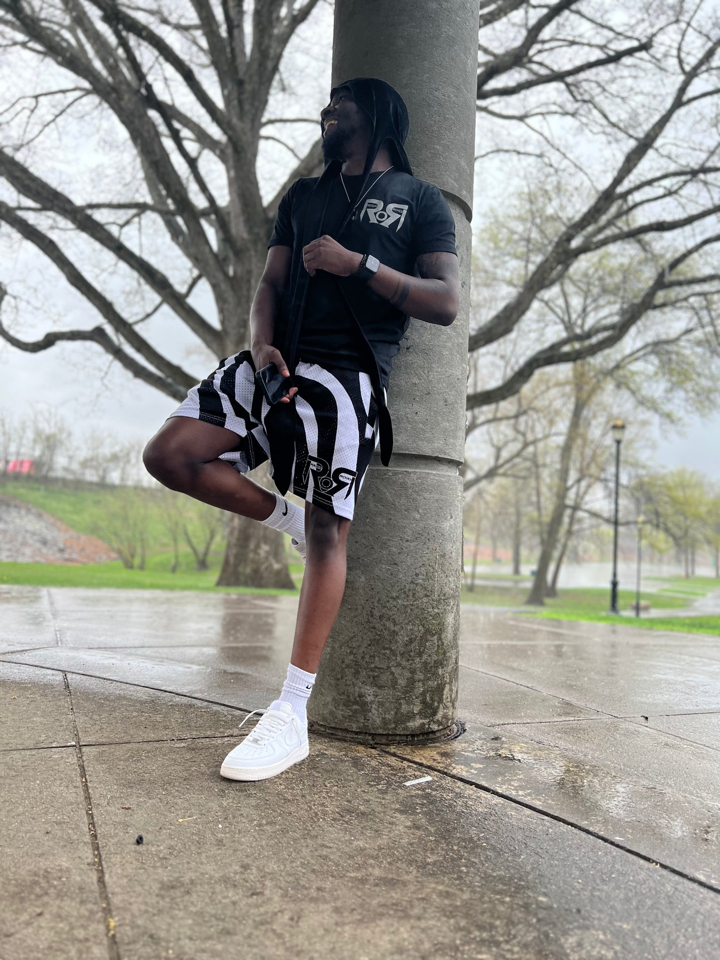 ROR Black and White Unisex Signature Shorts